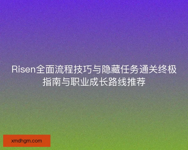 Risen全面流程技巧与隐藏任务通关终极指南与职业成长路线推荐
