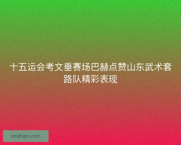 十五运会考文垂赛场巴赫点赞山东武术套路队精彩表现 十五运会考文垂赛场巴赫点赞山东武术套路队精彩表现