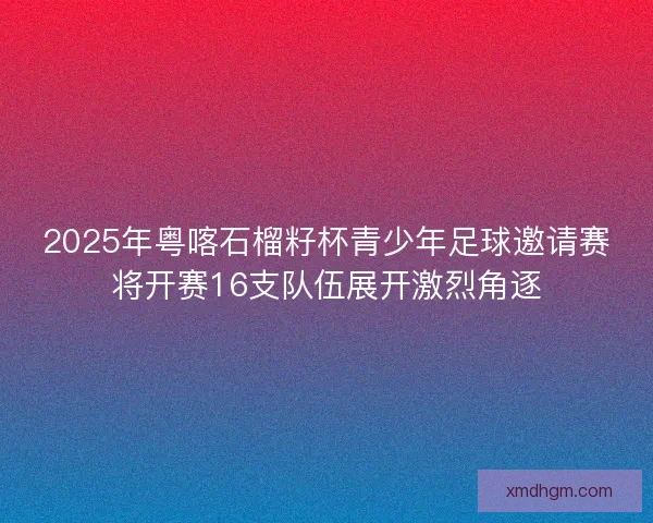 2025年粤喀石榴籽杯青少年足球邀请赛将开赛16支队伍展开激烈角逐 2025年粤喀石榴籽杯青少年足球邀请赛将开赛16支队伍展开激烈角逐