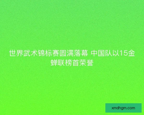 世界武术锦标赛圆满落幕 中国队以15金蝉联榜首荣誉
